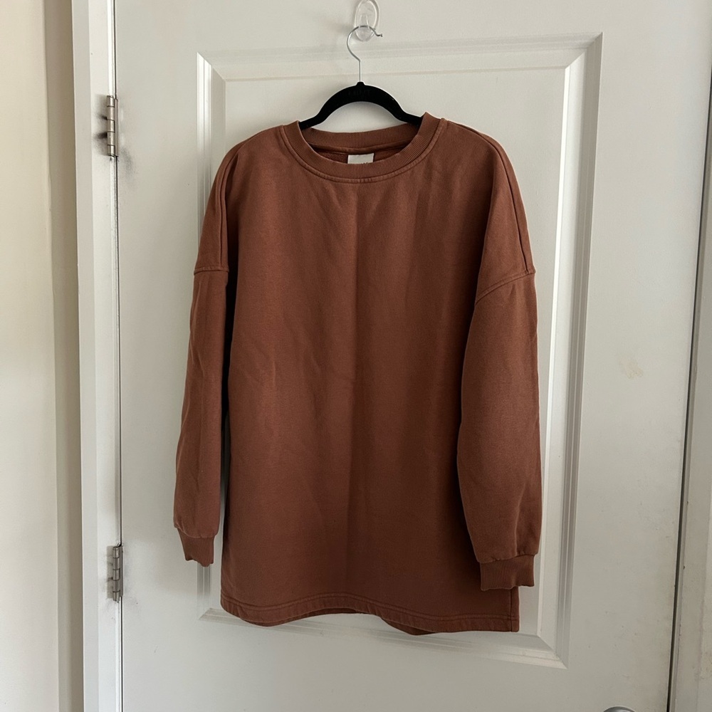 Varley Blush Pink Fleece-Lined Crew Sweatshirt